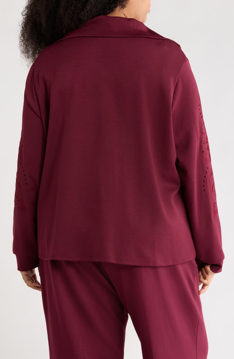 RUBY RD Novelty Scuba Knit Jacket, Alternate, color, Raisin