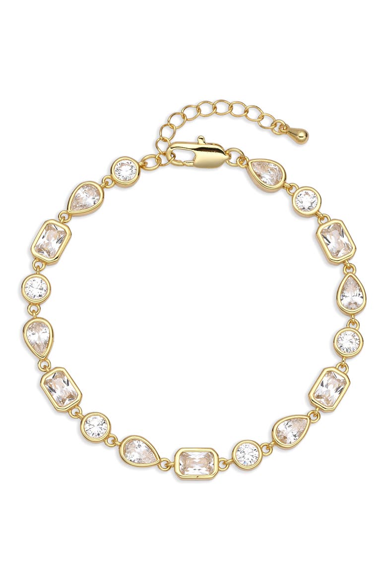 Amara 18k Gold Plated Cubic Zirconia Bracelet, Main, color, GOLD