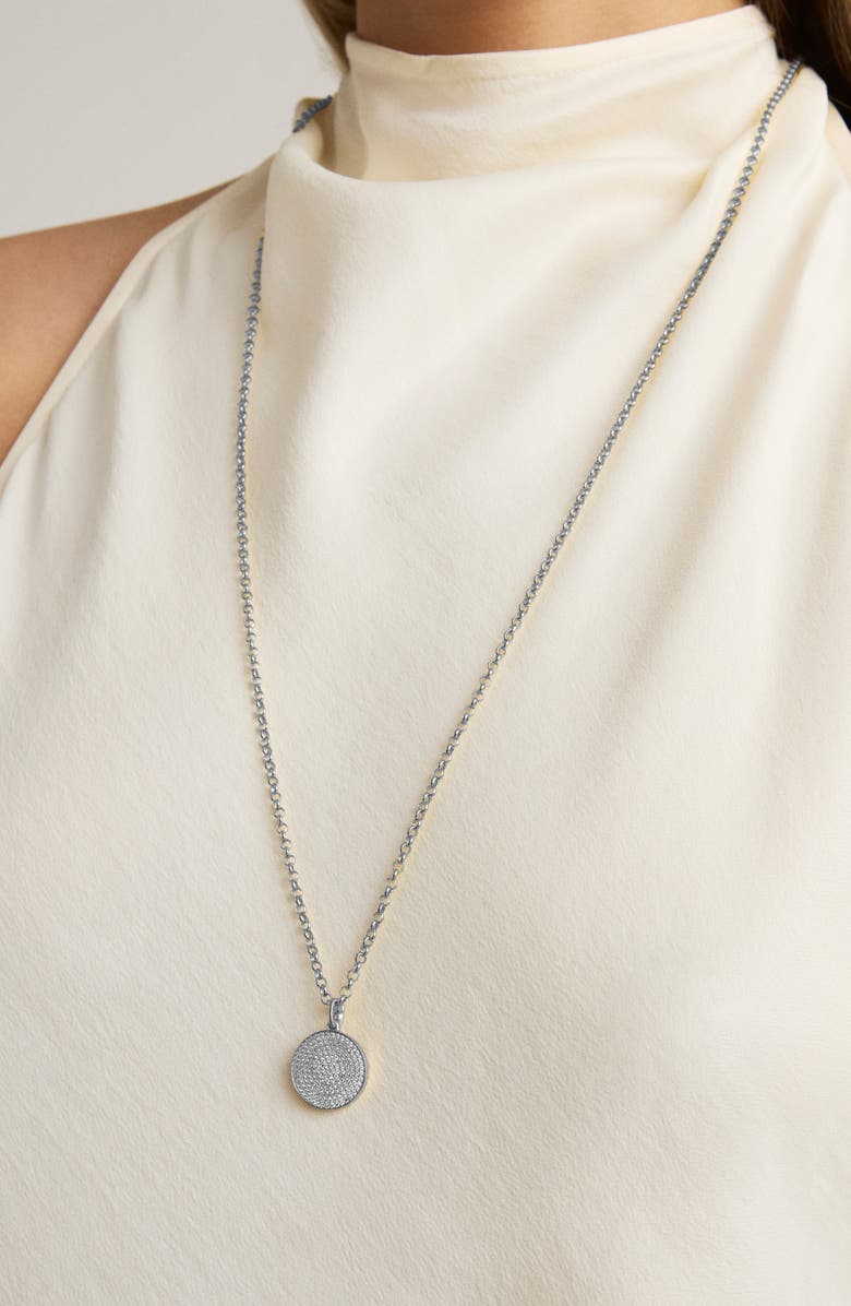 Dean Davidson Mirabeaux Pavé Long Pendant Necklace, Alternate, color, White Cz Silver