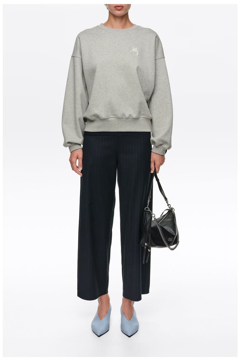 Striped Ankle-Length Maxi Trousers, Alternate, color, NAVY