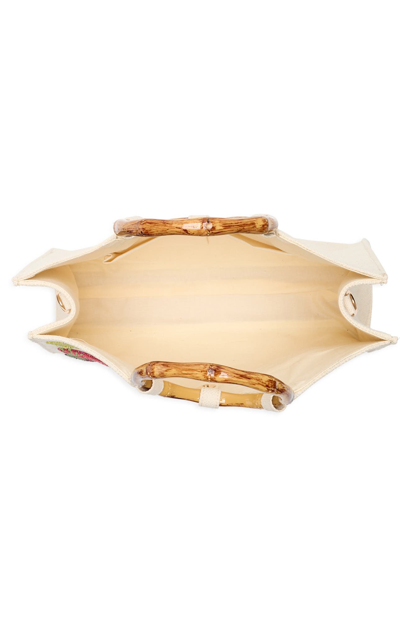 Collection XIIX Beaded Veggie Bamboo Handle Tote Bag, Alternate, color, Natural