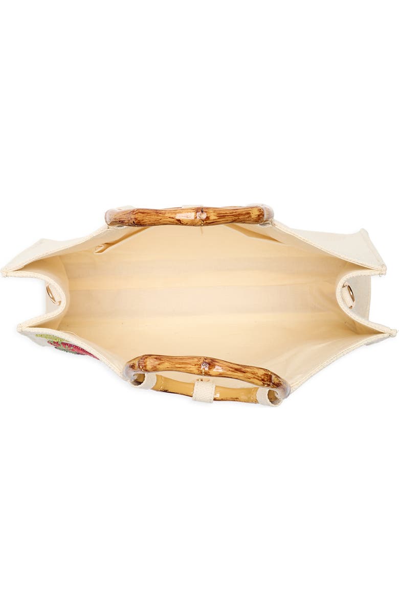 Collection XIIX Beaded Veggie Bamboo Handle Tote Bag, Alternate, color, Natural