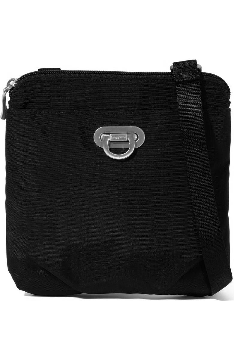 BAGGALLINI Coastal Flip Lock Mini Crossbody, Main, color, Black