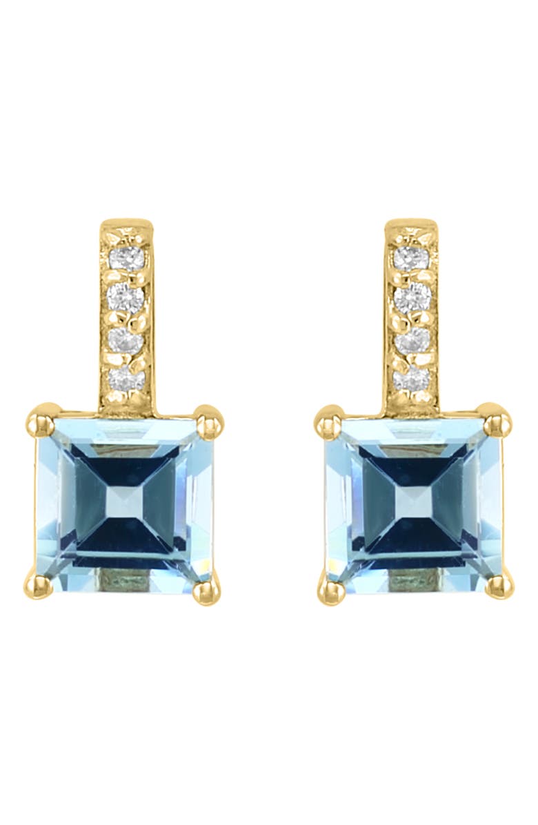 EFFY 14K Yellow Gold Diamond & Aquamarine Drop Earrings, Alternate, color,