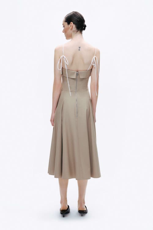Shop Nocturne Corset Look Dress In Beige