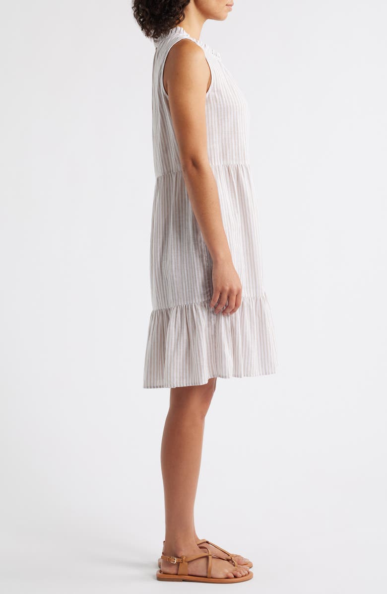 beachlunchlounge Saison Sleeveless Tiered Linen & Cotton Dress, Alternate, color,