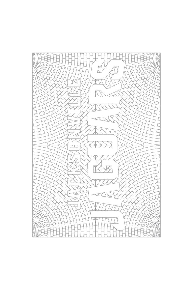 In the Sports Zone NFL Adult Coloring Book, Jacksonville Jaguars, Alternate, color, Multicolored