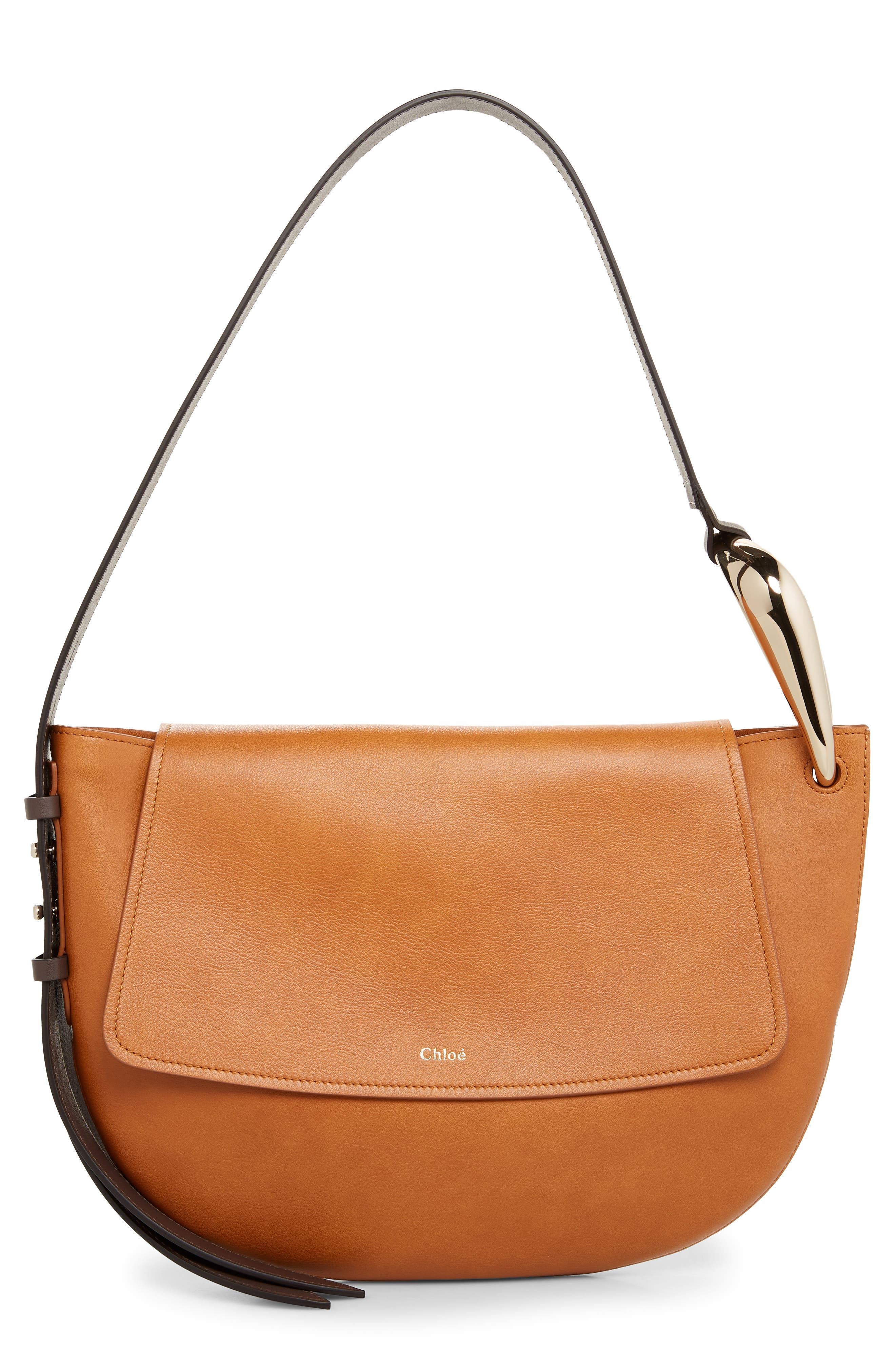 Chloé Kiss Leather Hobo, Main, color, 