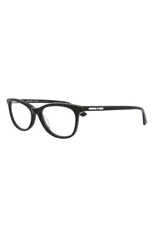 Alexander Mcqueen Mcqueen 50mm Core Oval Optical Glasses In Black Black Transparent