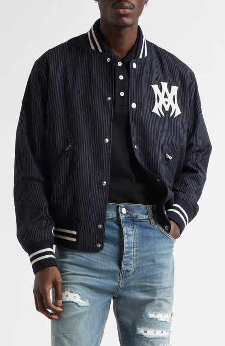 AMIRI Hollywood Pinstripe Wool Varsity Jacket