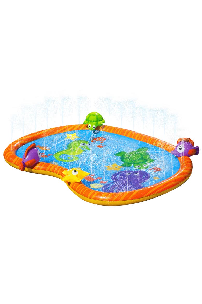 58 Inch Sprinkle Friends Outdoor Water Play Mat, Main, color, Multicolored
