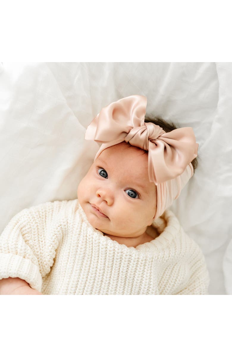 Baby Bling 2-Pack Fab Bow Satin Headbands, Alternate, color, Petal Oatmeal