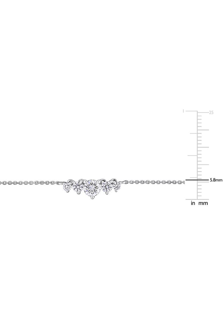 Lab-Grown Diamond 5-Stone Necklace 14k, Alternate, color, White Gold
