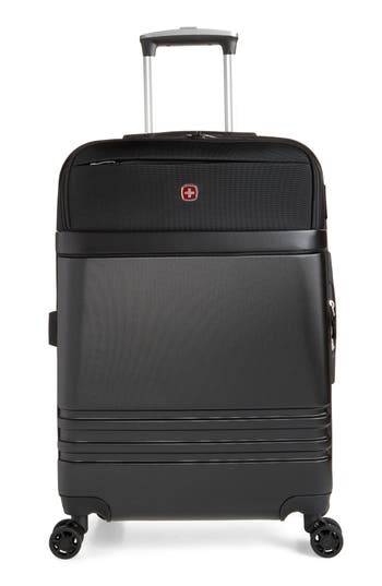 Swissgear Hybrid 25-inch Spinner Suitcase In Black