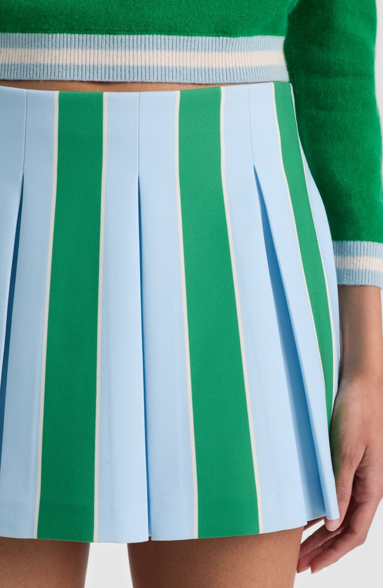 Alice + Olivia Emilie Inverted Pleat Miniskirt, Alternate, color,