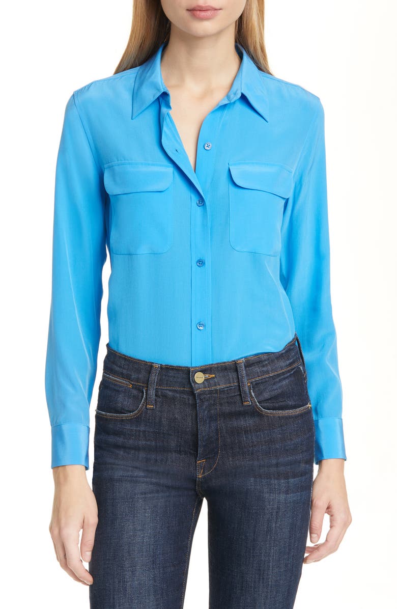 Equipment Slim Signature Silk Shirt, Main, color, 