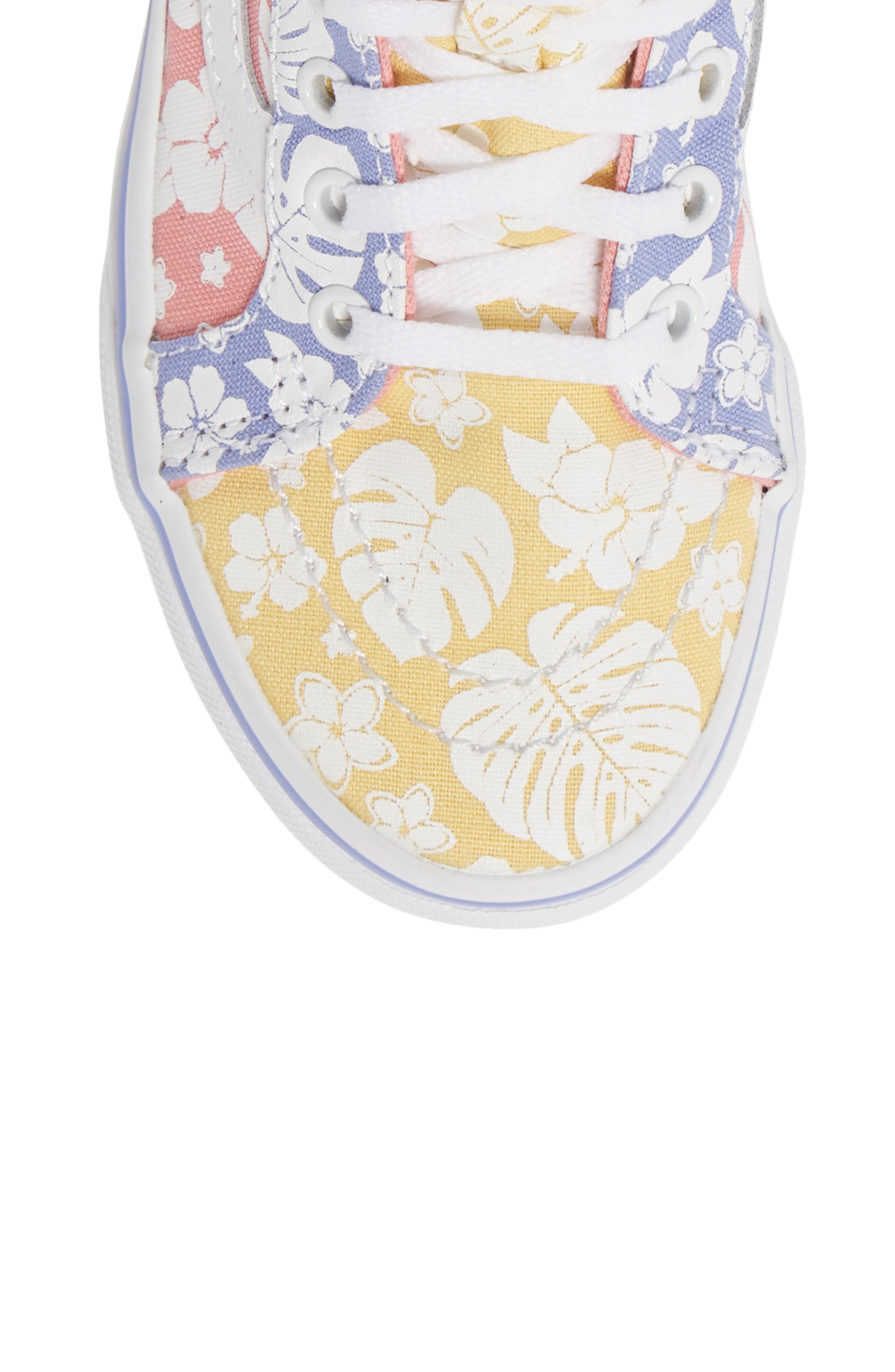 Vans Sk8-Hi Floral Zip Sneaker, Alternate, color, 