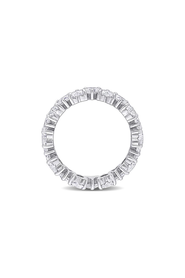 Sterling Silver Lab Created Moissanite Heart Eternity Ring, Alternate, color, SILVER