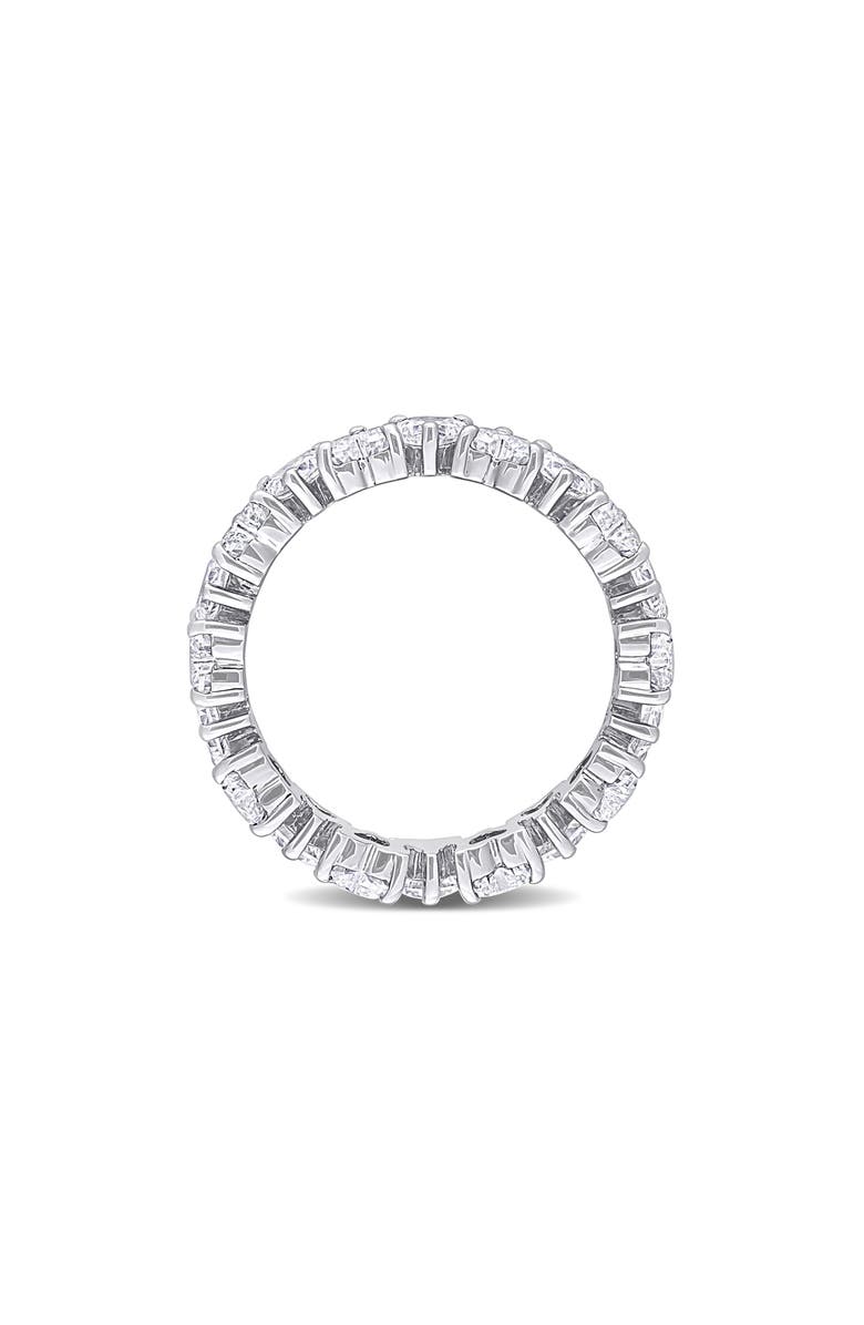 DELMAR Sterling Silver Lab Created Moissanite Heart Eternity Ring, Alternate, color, Silver