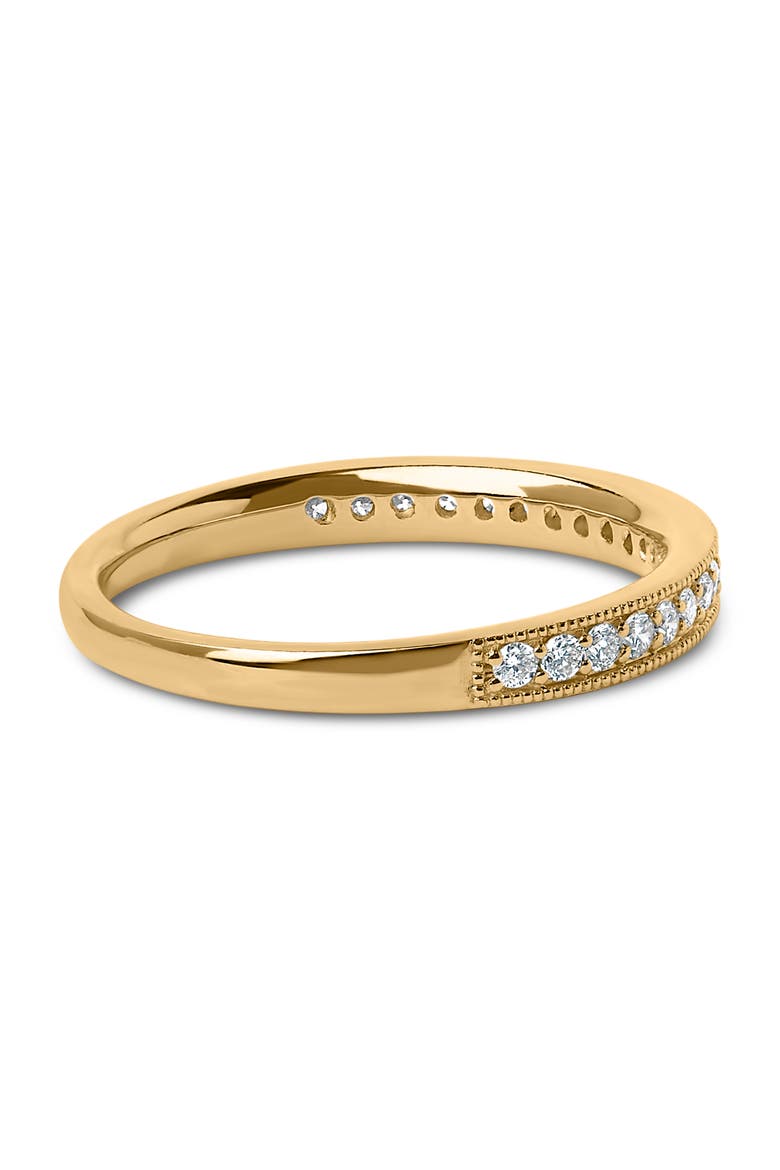 14K Gold 1/4 Cttw Round Diamond Milgrain Wedding Band, Alternate, color, Yellow