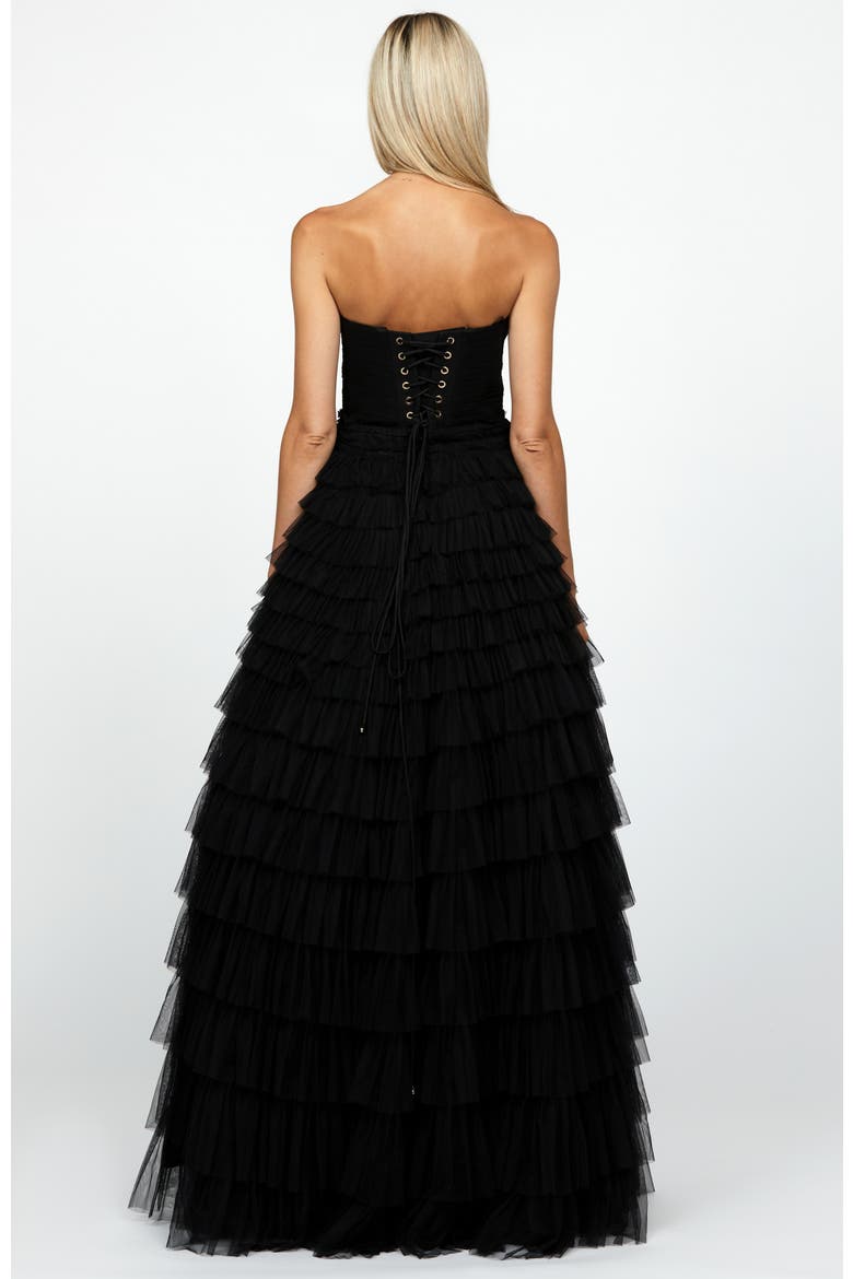 Serenity Sweetheart Strapless Ball Gown, Alternate, color, BLACK/BLACK