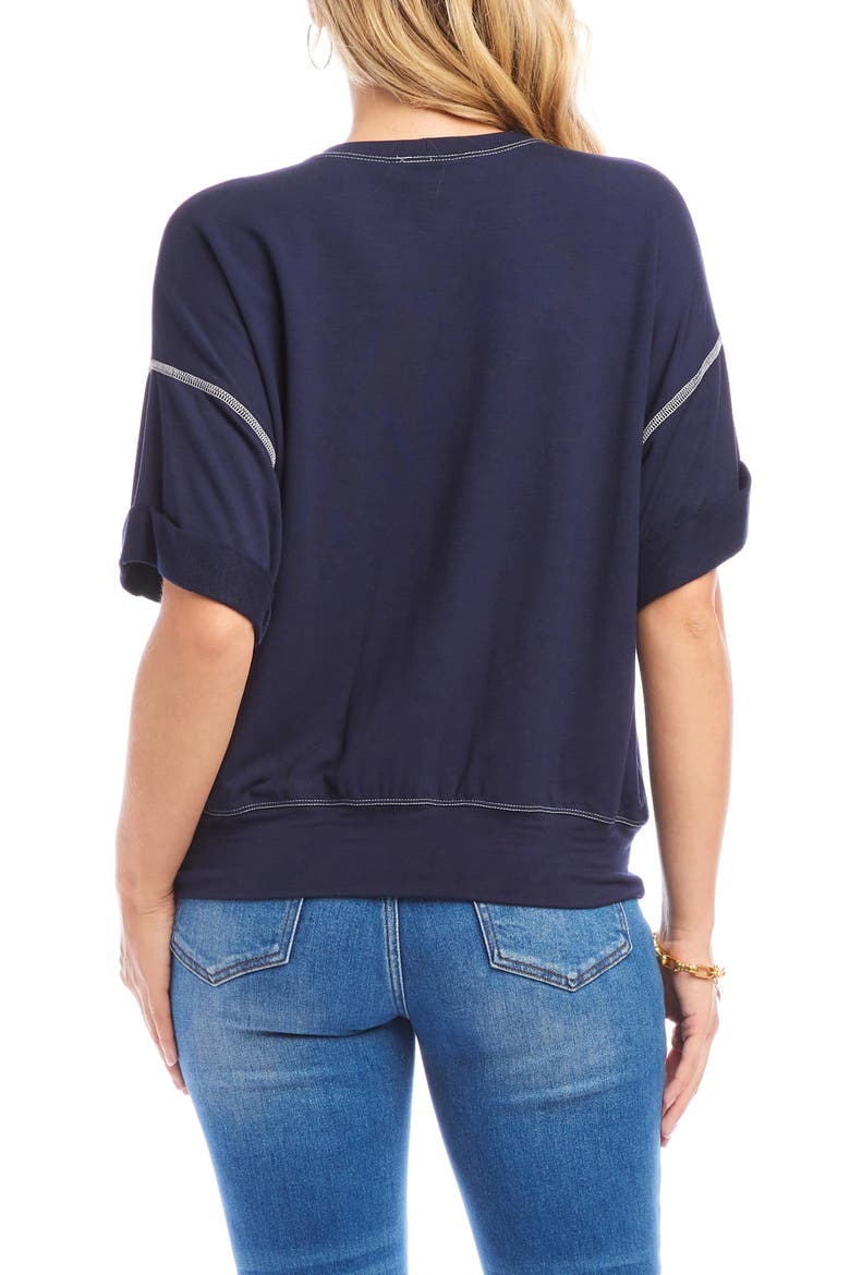 Cuffed Sleeve French Terry T-Shirt, Alternate, color, NAVY