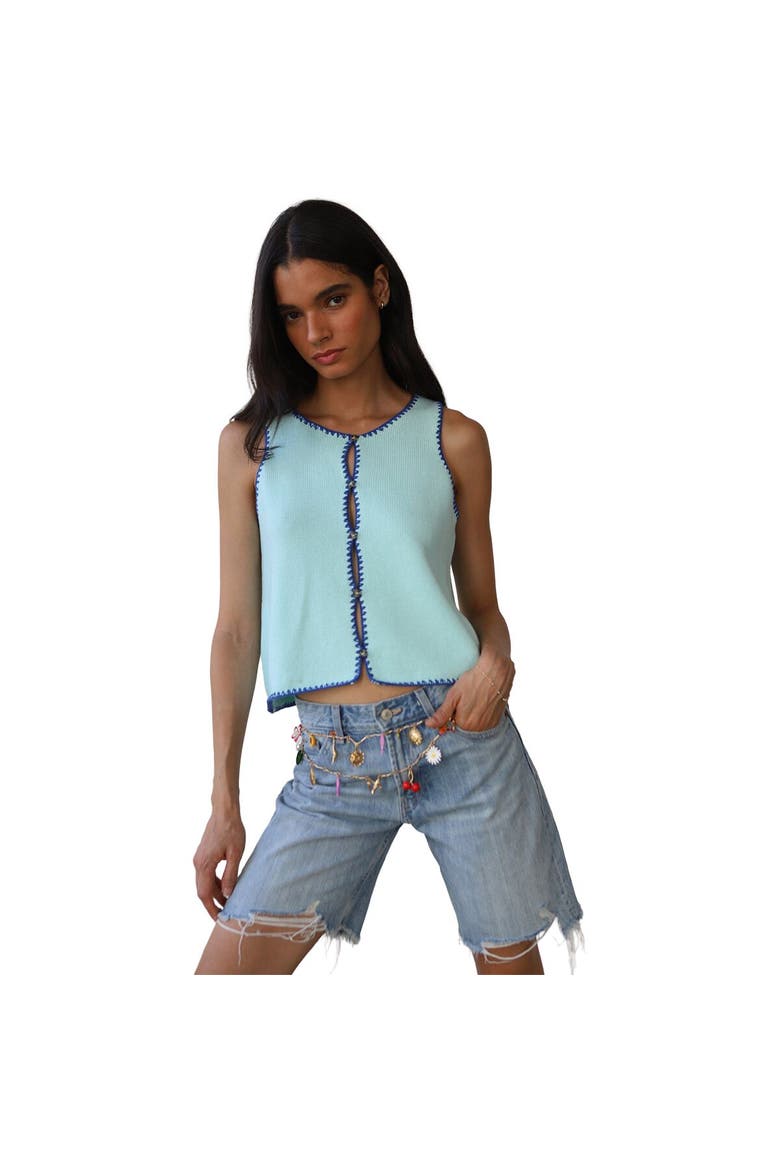 Mala Knit Stitch Tank Top - Women's, Alternate, color, Light Blue
