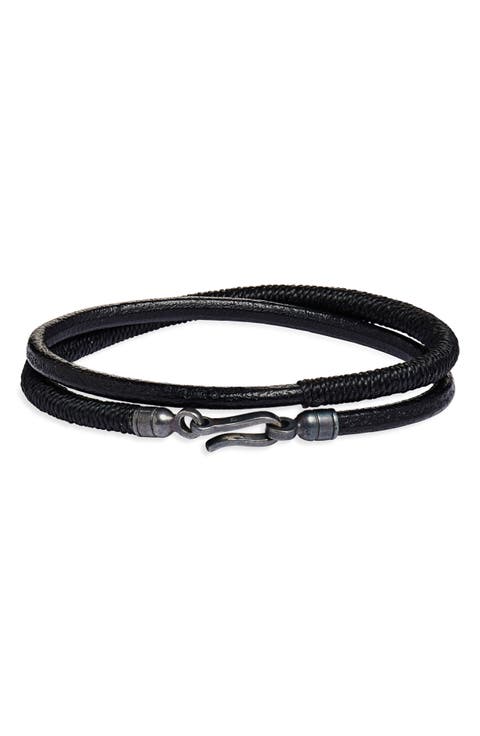 Men's Leather Double Wrap Bracelet