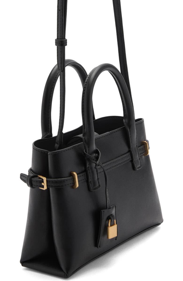 MANGO Padlock Detail Mini Shopper Bag, Alternate, color,