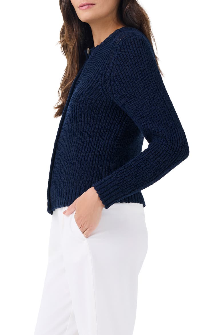 Openwork Knit Cardigan, Alternate, color, DARK INDIGO