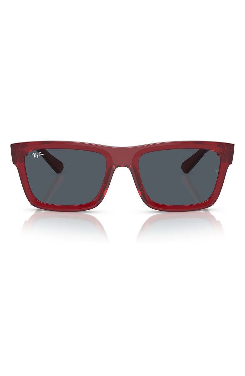 Ray-Ban Warren 57mm Rectangular Sunglasses, Main, color, Transparent Red