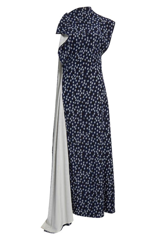 Proenza Schouler Devyn Maxi Dress In Navy Multi