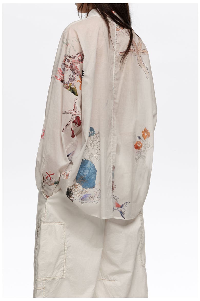 Seabed Cotton Oversize Shirt, Alternate, color, SEABED OFF WHITE