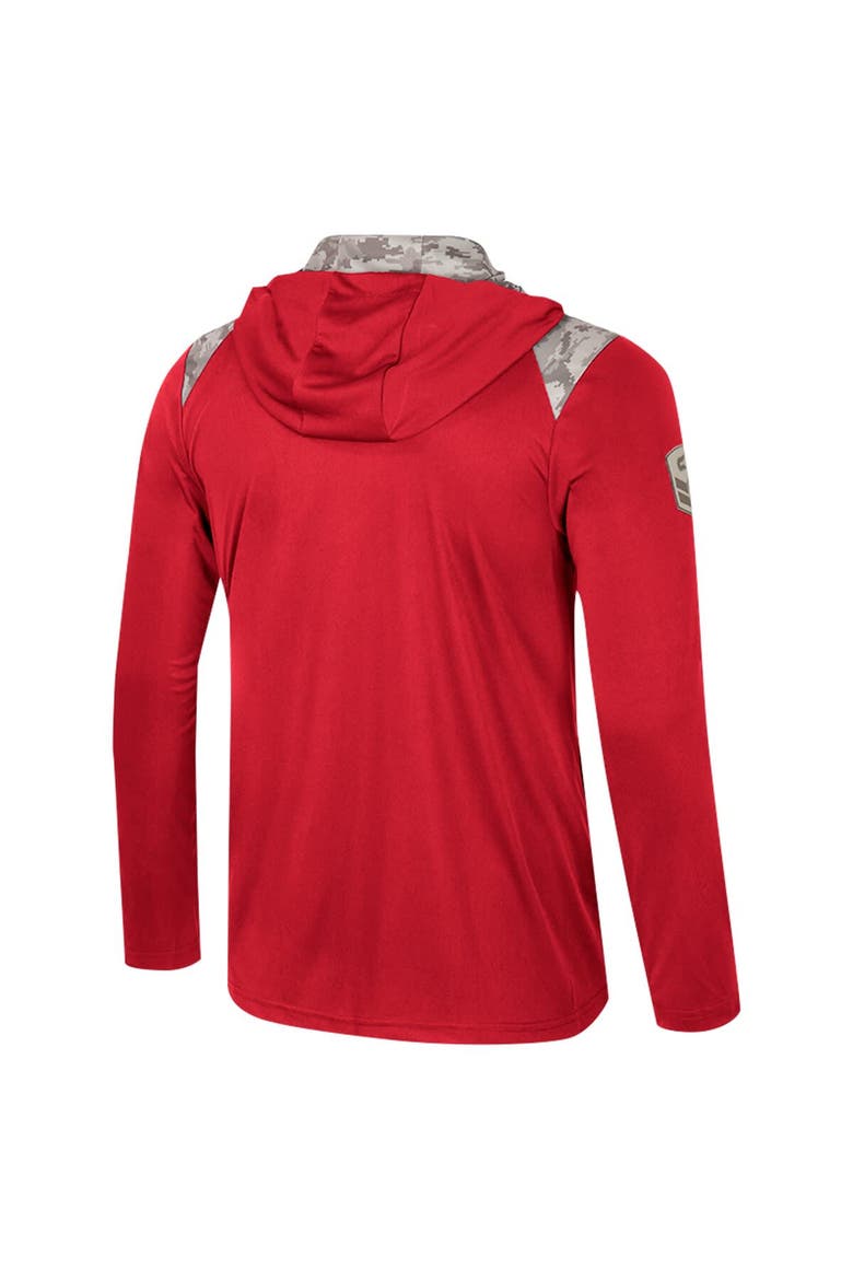Men's Colosseum Crimson Washington State Cougars OHT Military Appreciation Quarter-Zip Hoodie Jacket, Alternate, color, Crimson