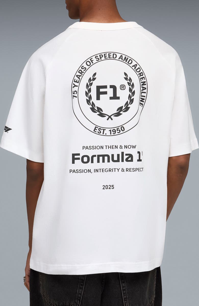 PUMA Relaxed Fit Formula 1<sup>®</sup> 75 Years Graphic T-Shirt, Alternate, color, Puma White
