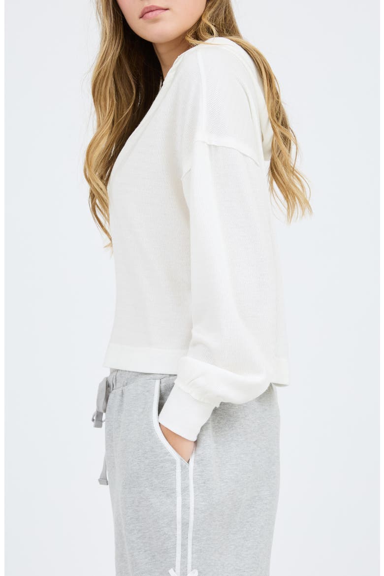 Solid Hooded Henley, Alternate, color, OFF WHITE