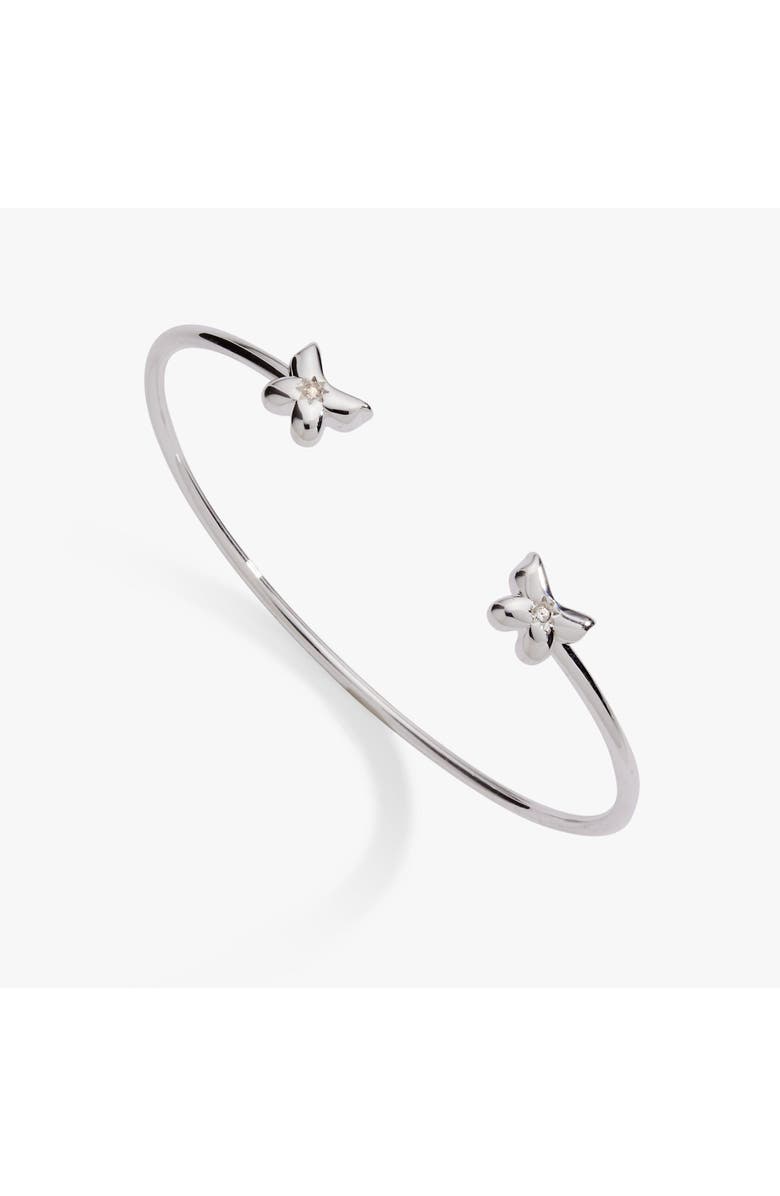 Alex and Ani Butterfly Crystal Flex Cuff, Alternate, color, Silver