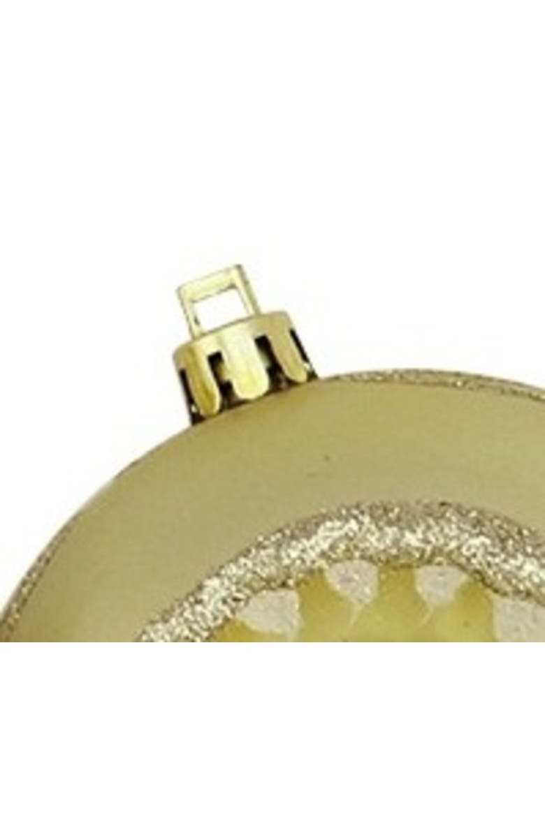 Northlight Shatterproof Retro Reflector Christmas Ball Ornaments - 3.25" (80mm) - Champagne Gold - 5ct, Alternate, color, 
