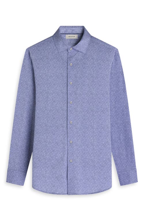 Bugatchi Axel Linen Button-up Shirt In Gray