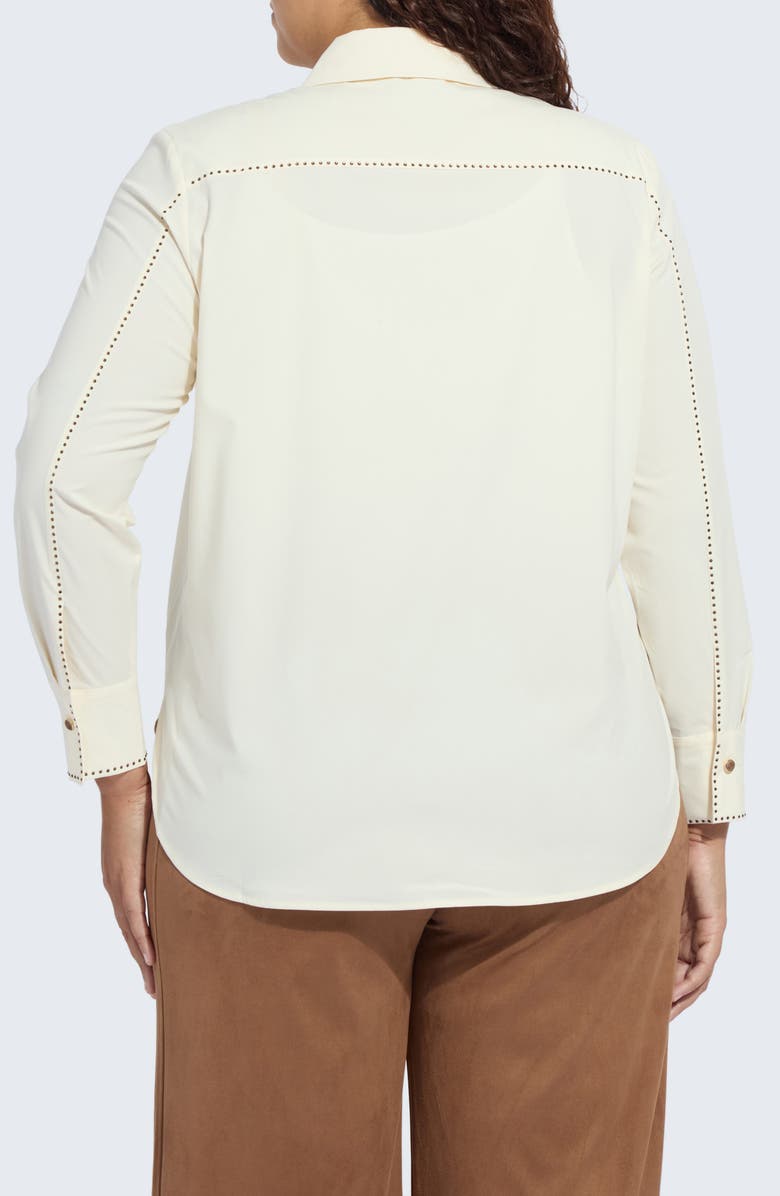 Lysse Rackel Embellished Button-Up Shirt, Alternate, color, Macadamia