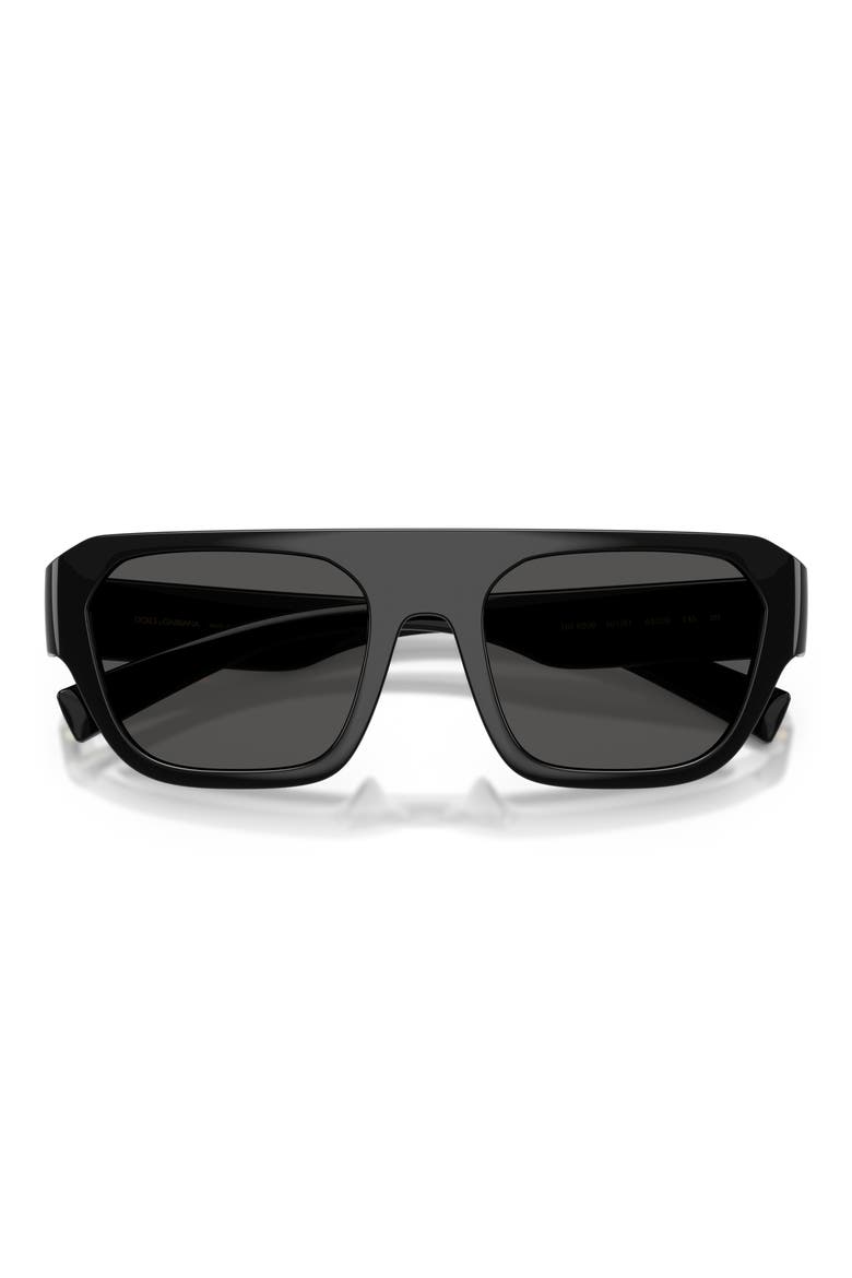 54mm Square Sunglasses, Alternate, color, BLACK / DARK GREY