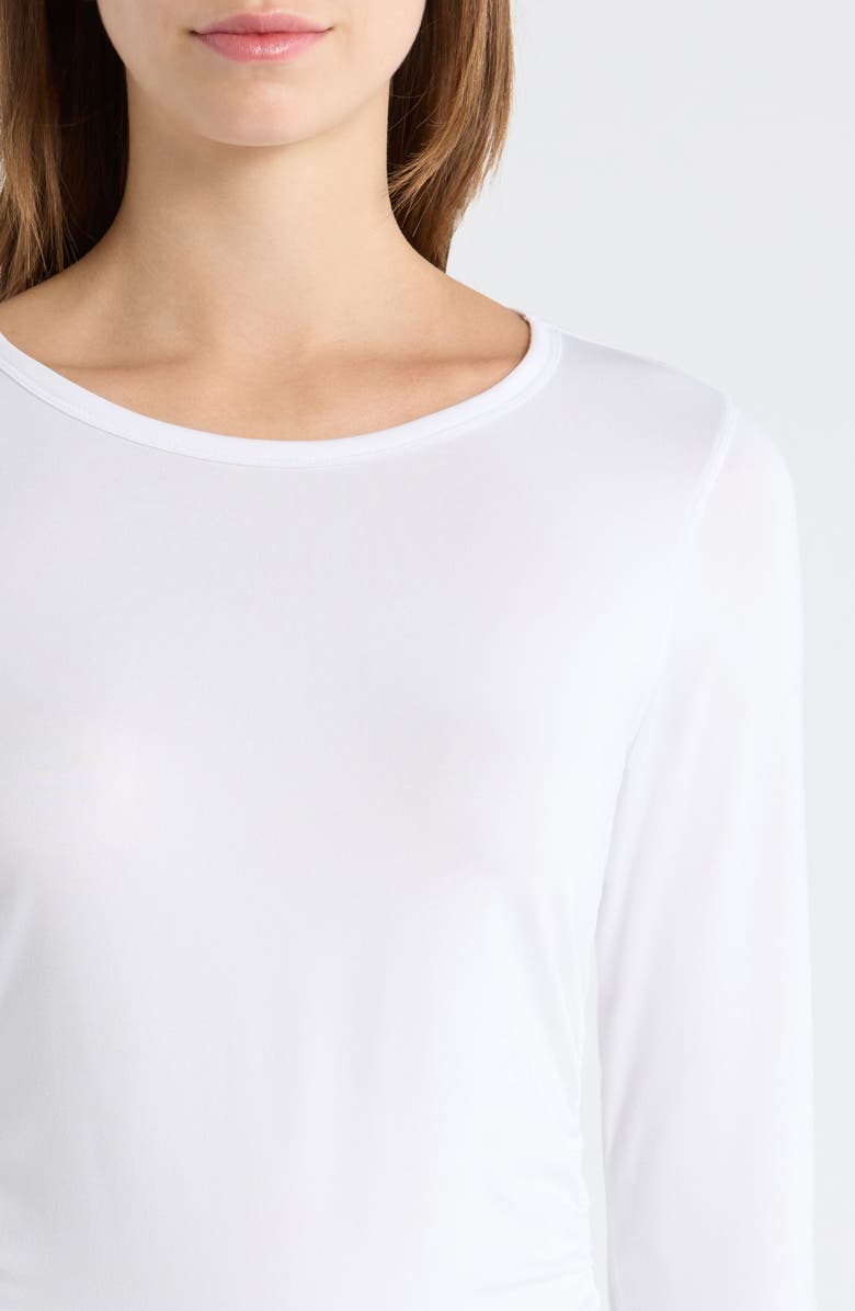 TravisMathew Celestia Long Sleeve Performance T-Shirt, Alternate, color, Heather Vanilla Ice