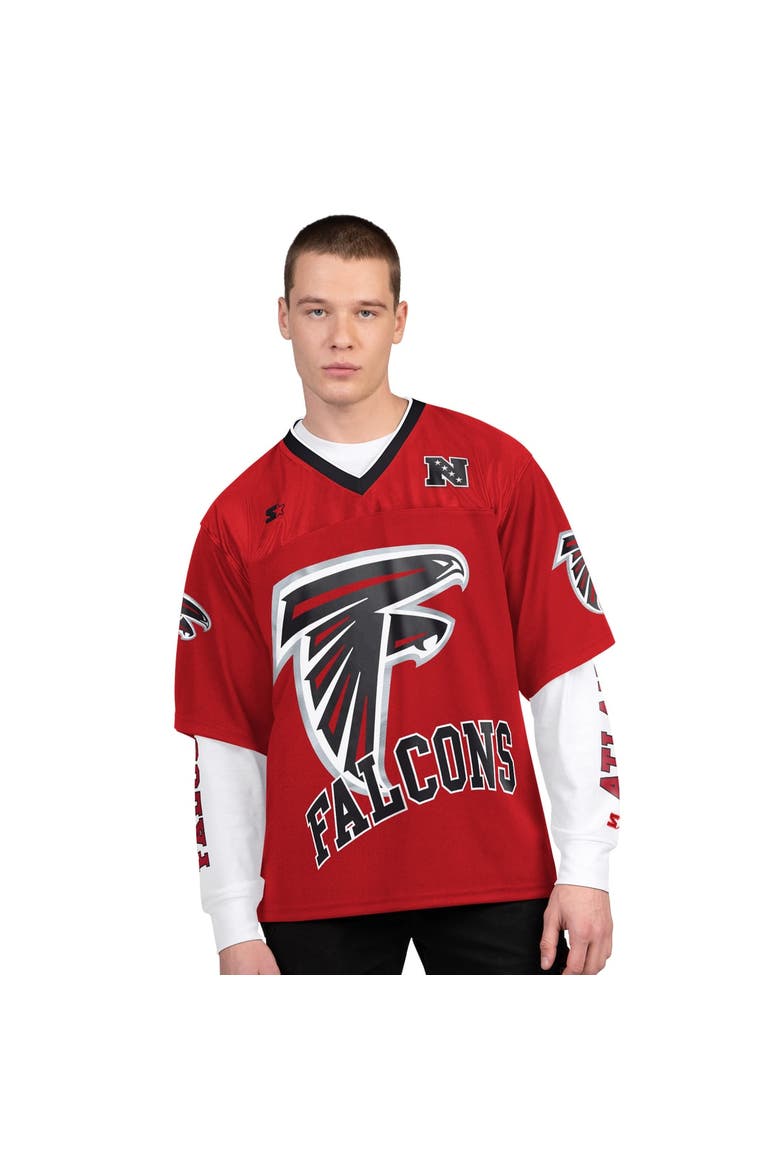 Men's Starter Red/White Atlanta Falcons Short Sleeve & Long Sleeve T-Shirt Combo Pack, Main, color, Red