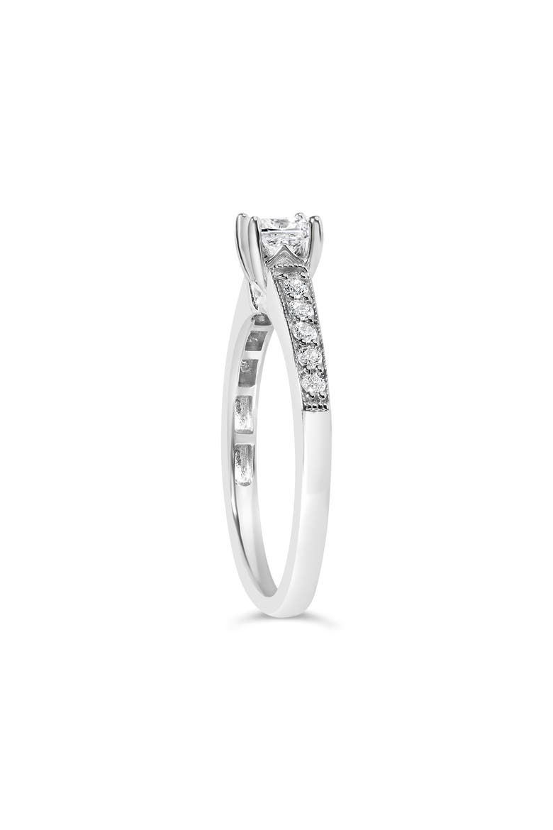 14K White Gold Diamond 1/2 Cttw Princess Cut Diamond Engagement Ring, Alternate, color, White