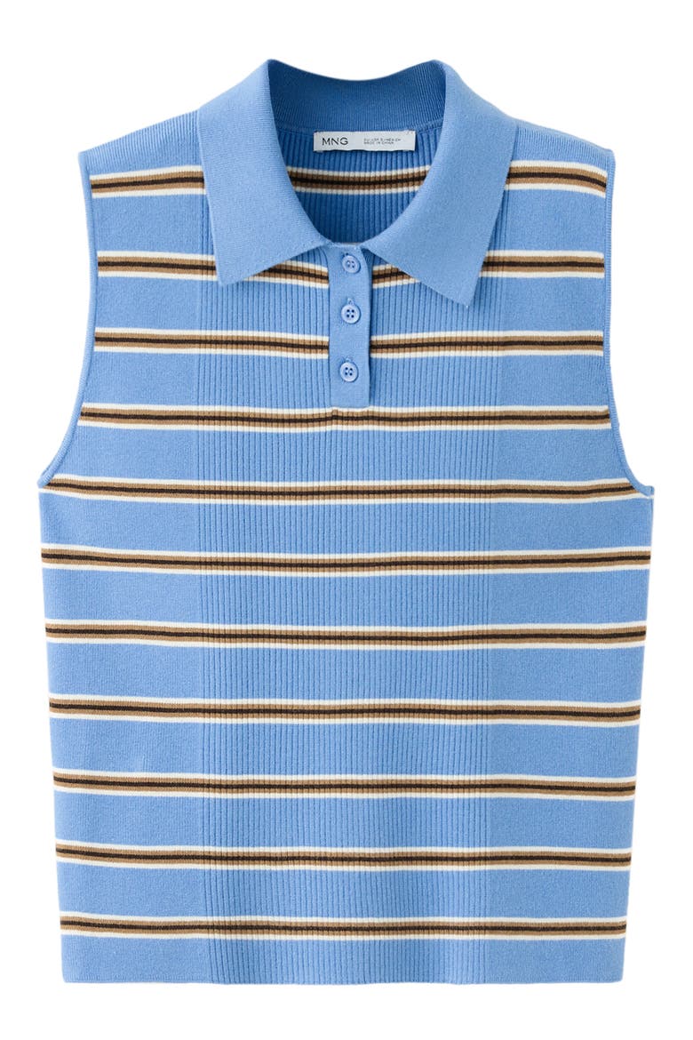 Stripe Rib Polo Vest, Main, color, BLUE