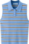 MANGO Stripe Rib Polo Vest