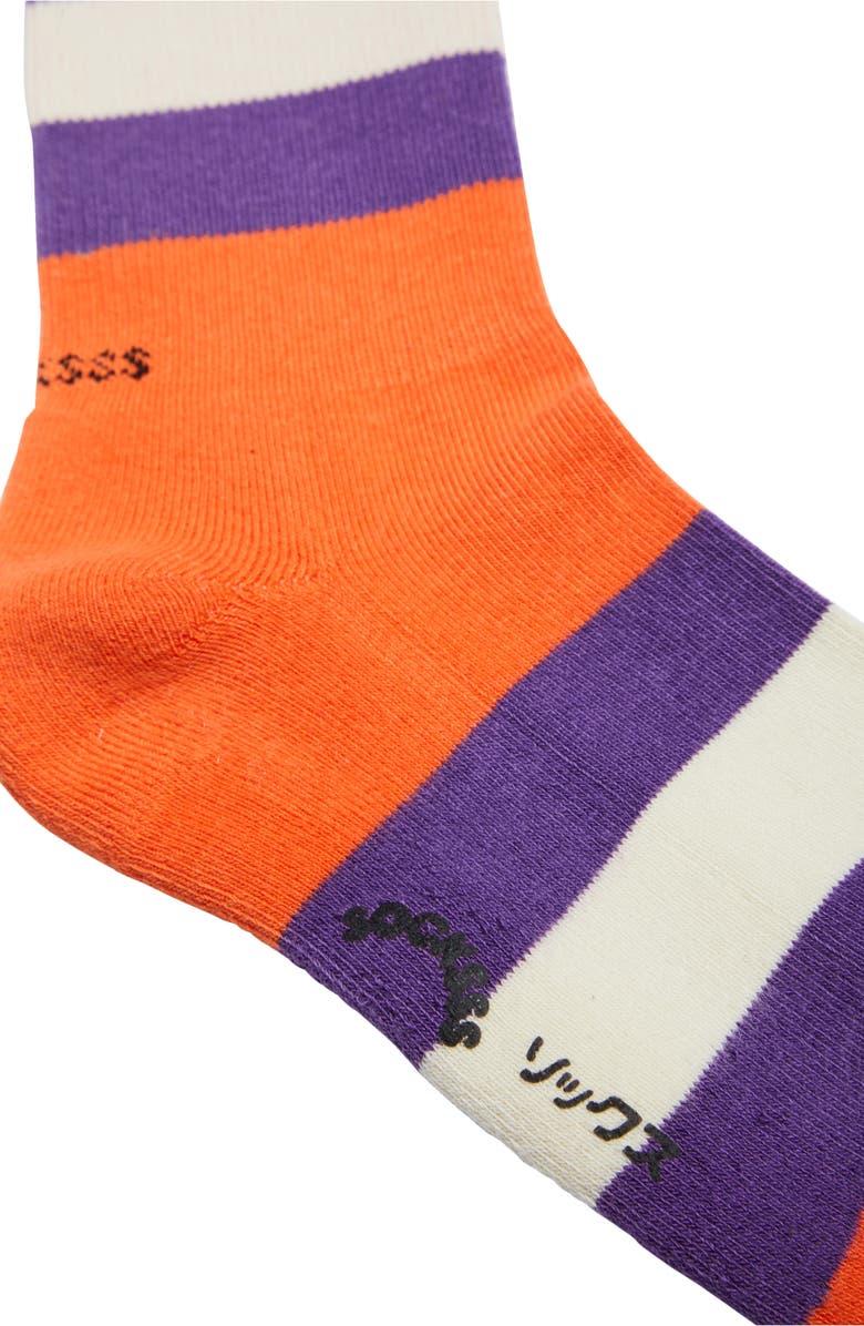 Socksss x Wary Meyers Stripe Organic Cotton Blend Socks, Alternate, color, Purple