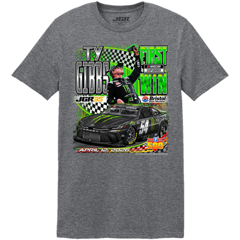 Men's Classic Ink  Heather Charcoal Ty Gibbs First NASCAR Cup Series Win Commemorative T-Shirt