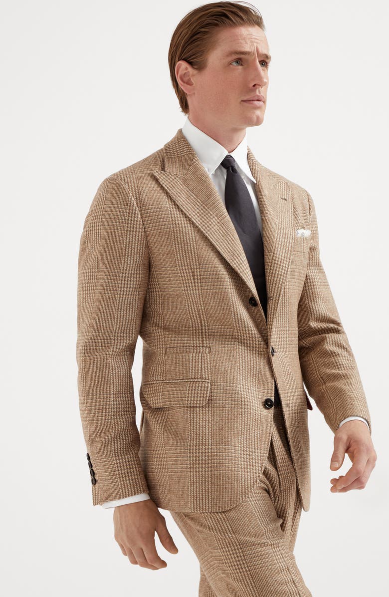 Brunello Cucinelli Prince of Wales deconstructed blazer, Alternate, color, 