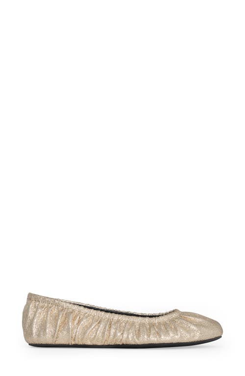 Rebecca Minkoff Ruched Ballet Flat In Gold